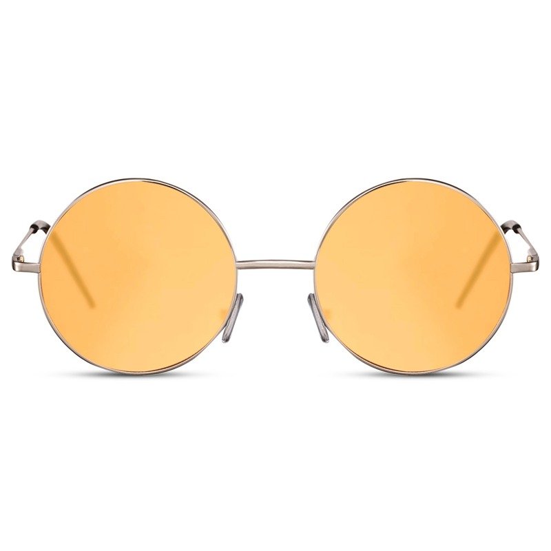 Sustainable round sunglasses - Montpellier | Gold frame & yellow lenses