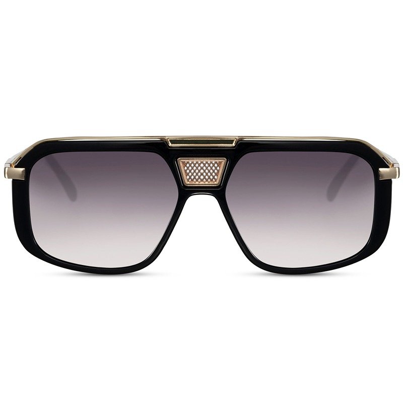 Besancon Sunglasses - Black, Gold frame & black fade lenses