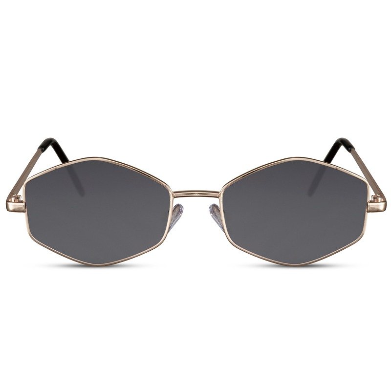 Sustainable hexagon sunglasses - Nanterre | Gold frame & black lenses
