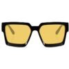 Sustainable squarred sunglasses - Poitiers | Black frame & yellow lenses