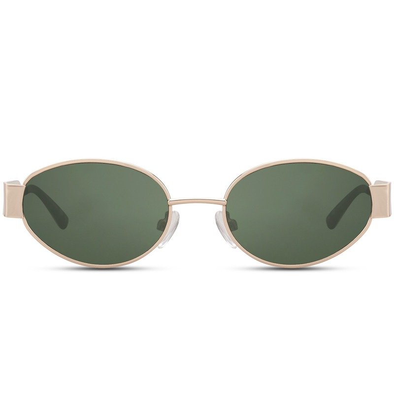 Sustainable oval sunglasses - Calais | Gold frame & green lenses