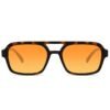 Sustainable millionaire sunglasses - Quimper | Brown turtle frame & orange lenses