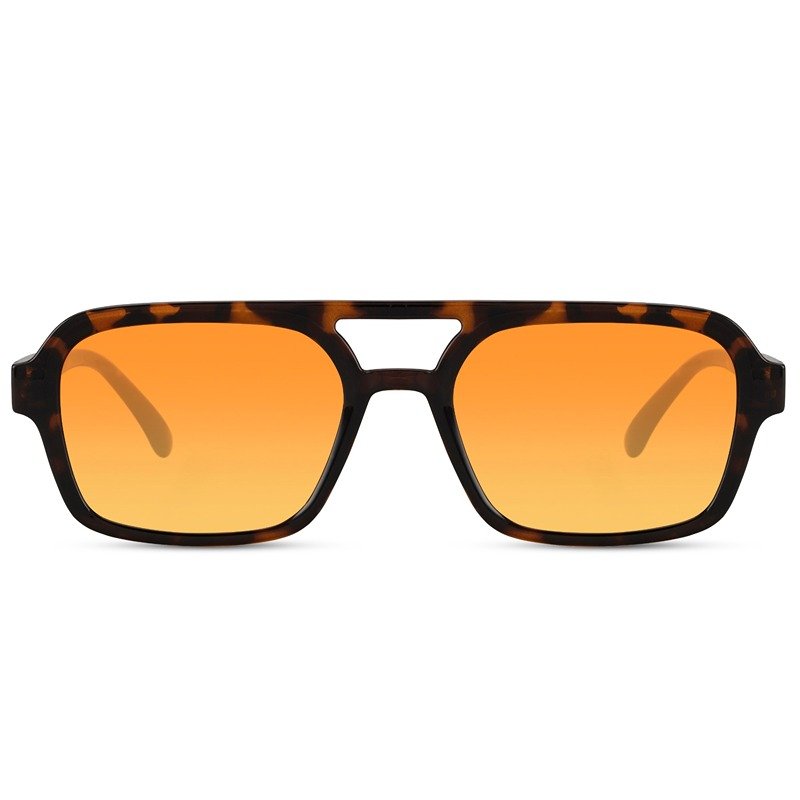 Sustainable millionaire sunglasses - Quimper | Brown turtle frame & orange lenses