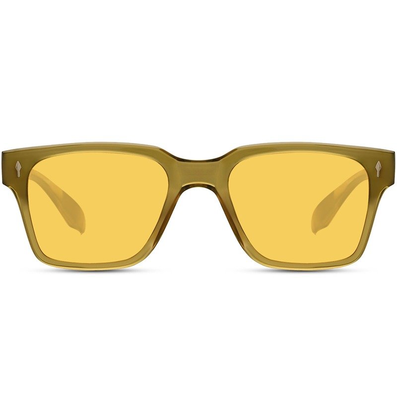 Sustainable sunglasses - Venissieux | Olive frame & yellow lenses