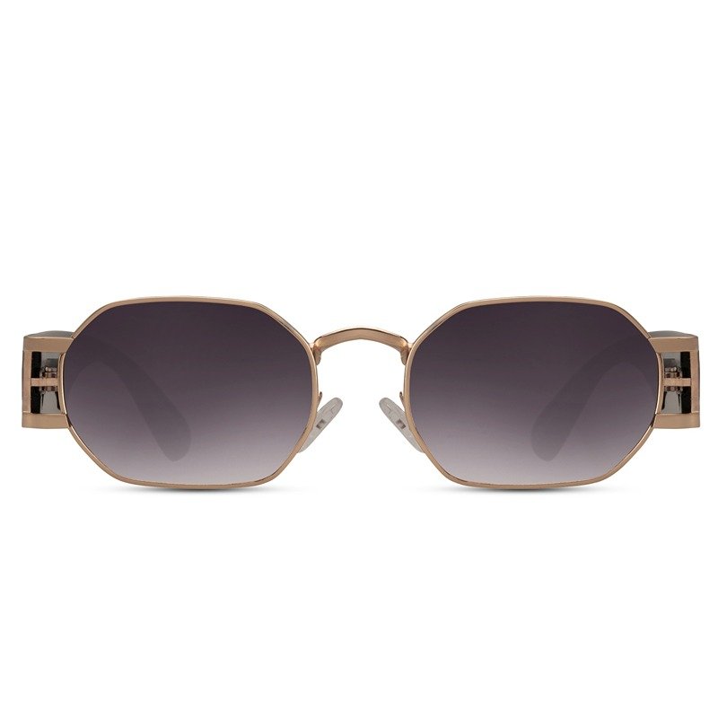 Sustainable hexagon sunglasses - Sarcelles | Gold frame & black lenses