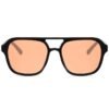 Sustainable millionaire sunglasses - Meaux | Black frame & orange lenses