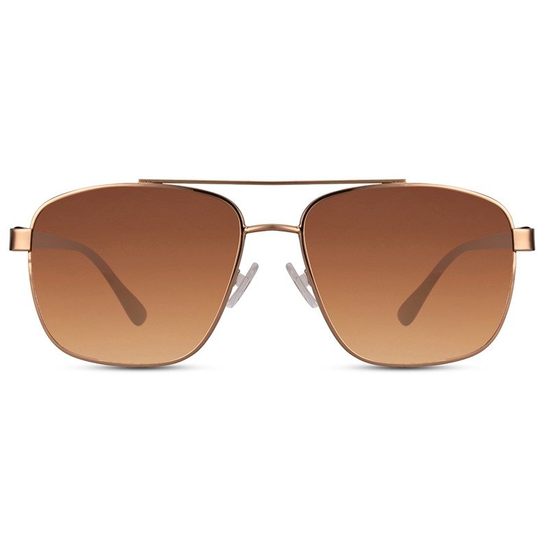 Sustainable sunglasses - Sartrouville | Gold frame & brown fade lenses